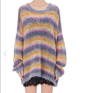 Mohair Blend Dégradé Stripe Sweater